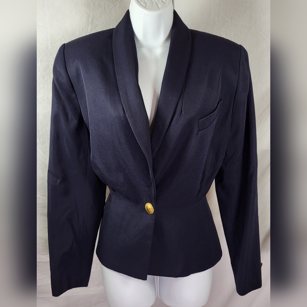 Vintage CASUAL CORNER Navy Blue 2 Piece Suit - Size 10 - Picture 2 of 7